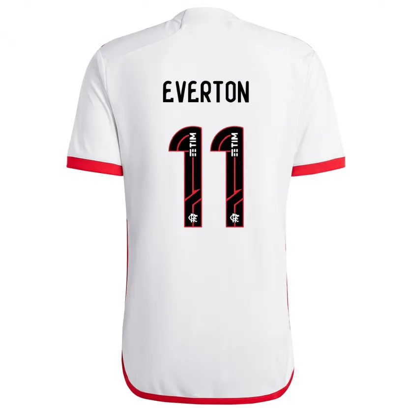 Danxen Damen Everton #11 Weiß Rot Auswärtstrikot Trikot 2024/25 T-Shirt