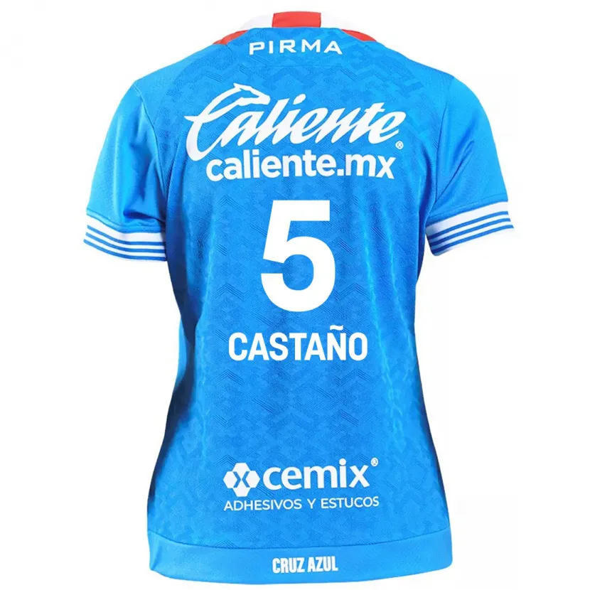 Danxen Kinder Kevin Castaño #5 Himmelblau Heimtrikot Trikot 2024/25 T-Shirt