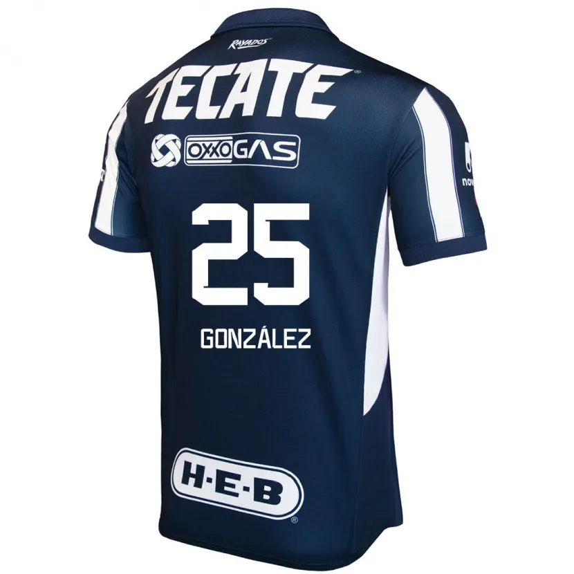 Danxen Kinder Jonathan González #25 Blau Rot Weiß Heimtrikot Trikot 2024/25 T-Shirt