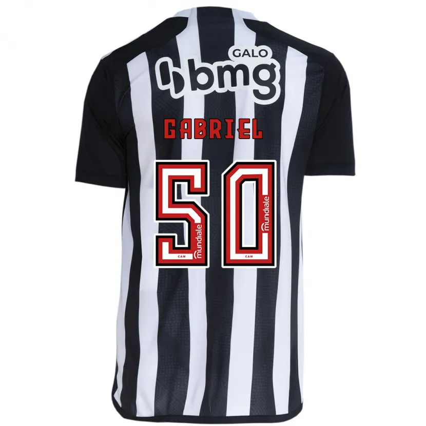 Danxen Kinder Vitor Gabriel #50 Weiß Schwarz Heimtrikot Trikot 2024/25 T-Shirt