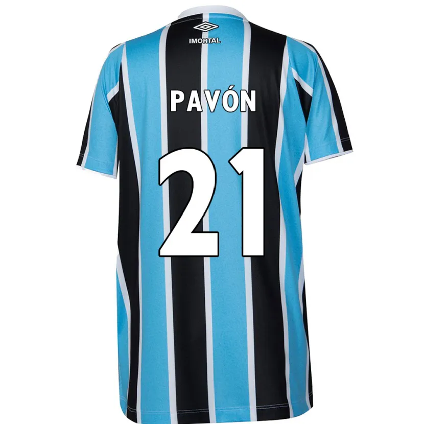 Danxen Kinder Cristian Pavón #21 Blau Schwarz Weiß Heimtrikot Trikot 2024/25 T-Shirt