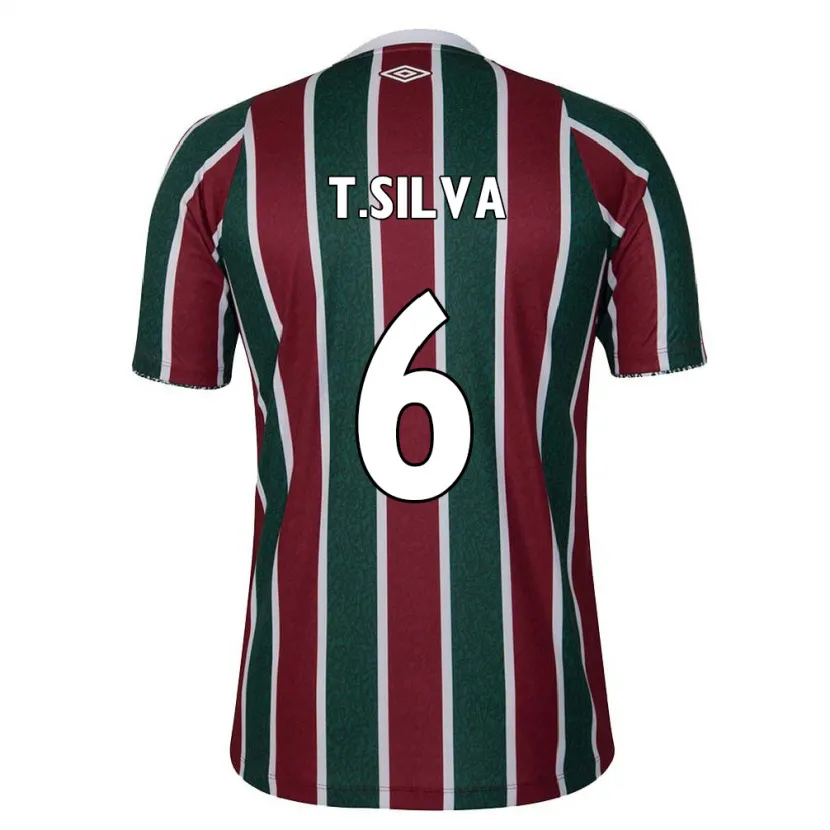 Danxen Kinder Thiago Silva #6 Grün Kastanienbraun Weiß Heimtrikot Trikot 2024/25 T-Shirt