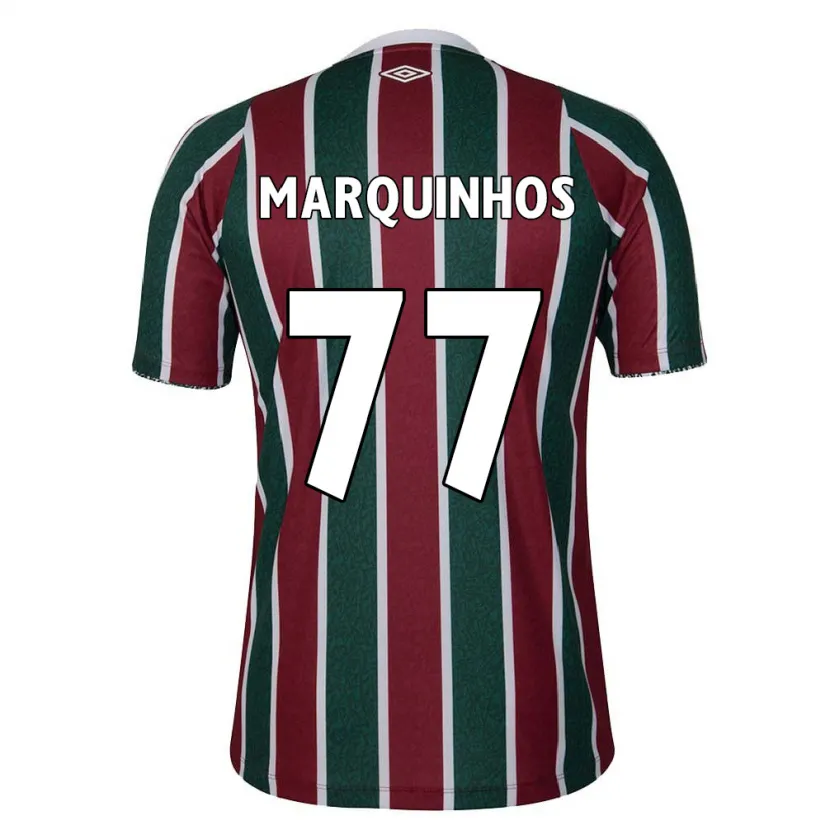 Danxen Kinder Marquinhos #77 Grün Kastanienbraun Weiß Heimtrikot Trikot 2024/25 T-Shirt