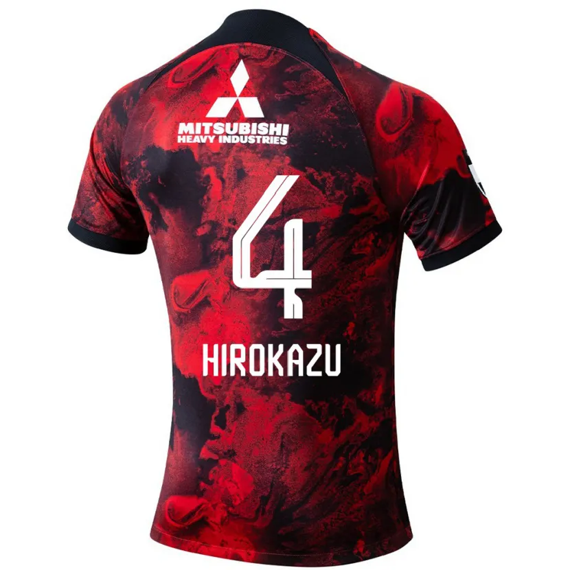 Danxen Kinder Hirokazu Ishihara #4 Rot Schwarz Heimtrikot Trikot 2024/25 T-Shirt