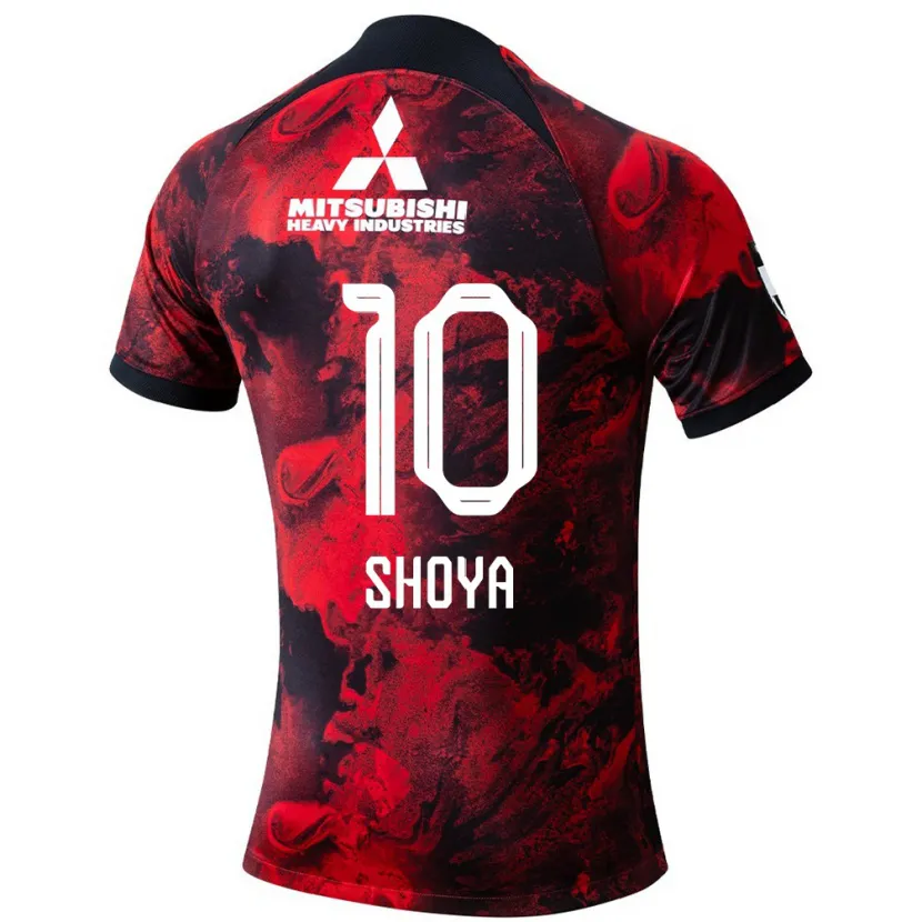 Danxen Kinder Shoya Nakajima #10 Rot Schwarz Heimtrikot Trikot 2024/25 T-Shirt