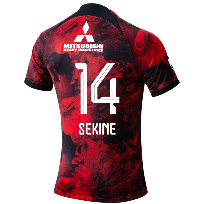 Danxen Kinder Takahiro Sekine #14 Rot Schwarz Heimtrikot Trikot 2024/25 T-Shirt