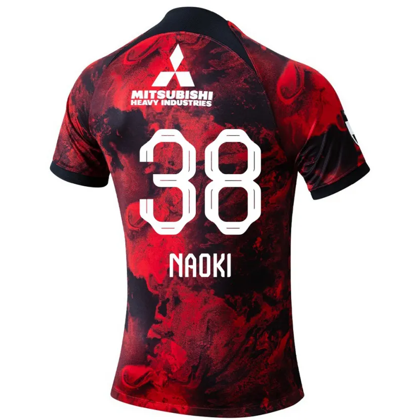 Danxen Kinder Naoki Maeda #38 Rot Schwarz Heimtrikot Trikot 2024/25 T-Shirt