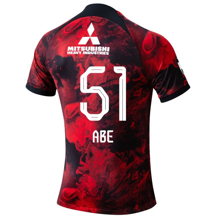 Danxen Kinder Shintaro Abe #51 Rot Schwarz Heimtrikot Trikot 2024/25 T-Shirt