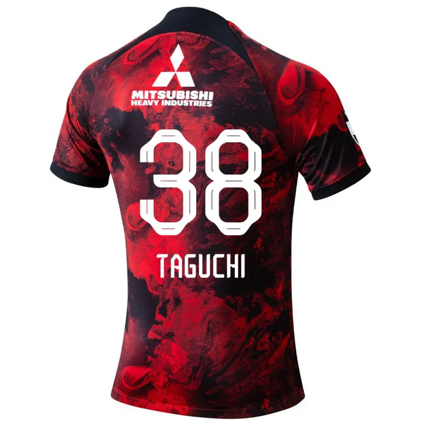 Danxen Kinder Keita Taguchi #38 Rot Schwarz Heimtrikot Trikot 2024/25 T-Shirt