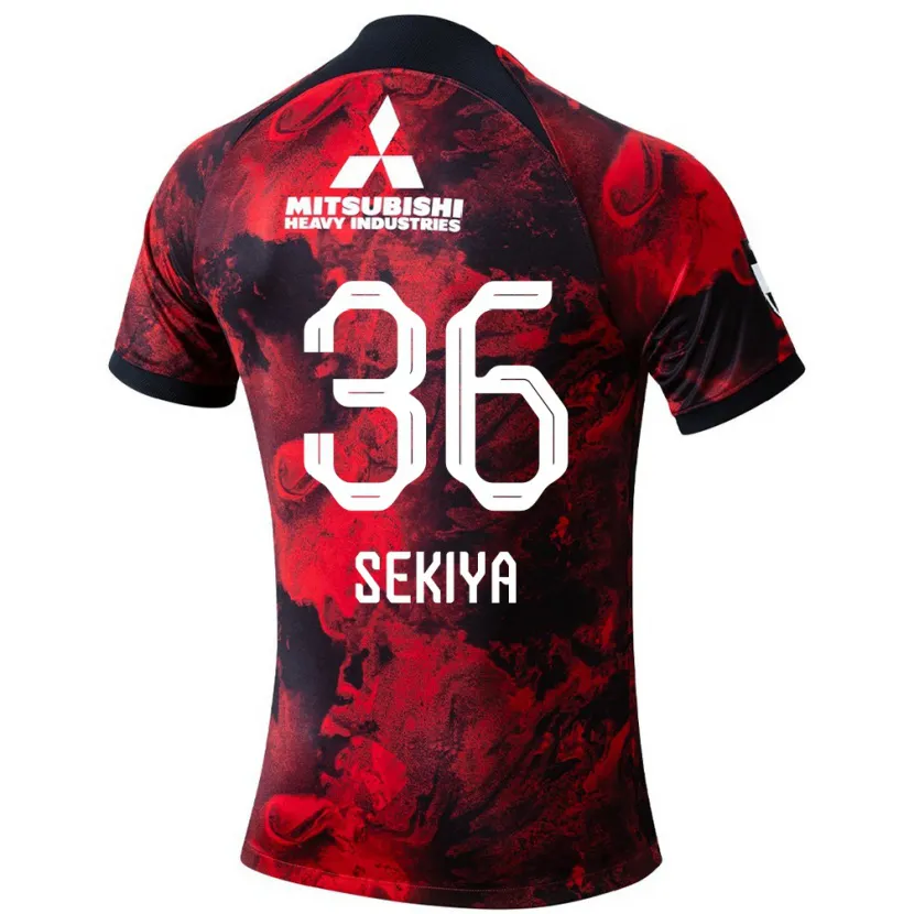 Danxen Kinder Hikaru Sekiya #36 Rot Schwarz Heimtrikot Trikot 2024/25 T-Shirt