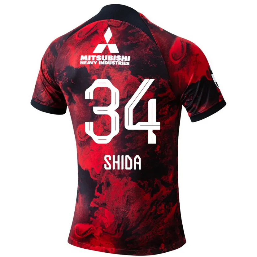 Danxen Kinder Izuho Shida #34 Rot Schwarz Heimtrikot Trikot 2024/25 T-Shirt