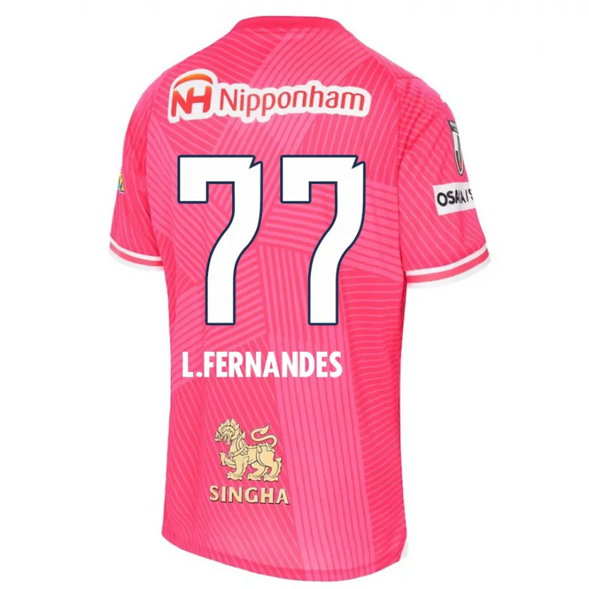 Danxen Kinder Lucas Fernandes #77 Rosa Weiß Heimtrikot Trikot 2024/25 T-Shirt