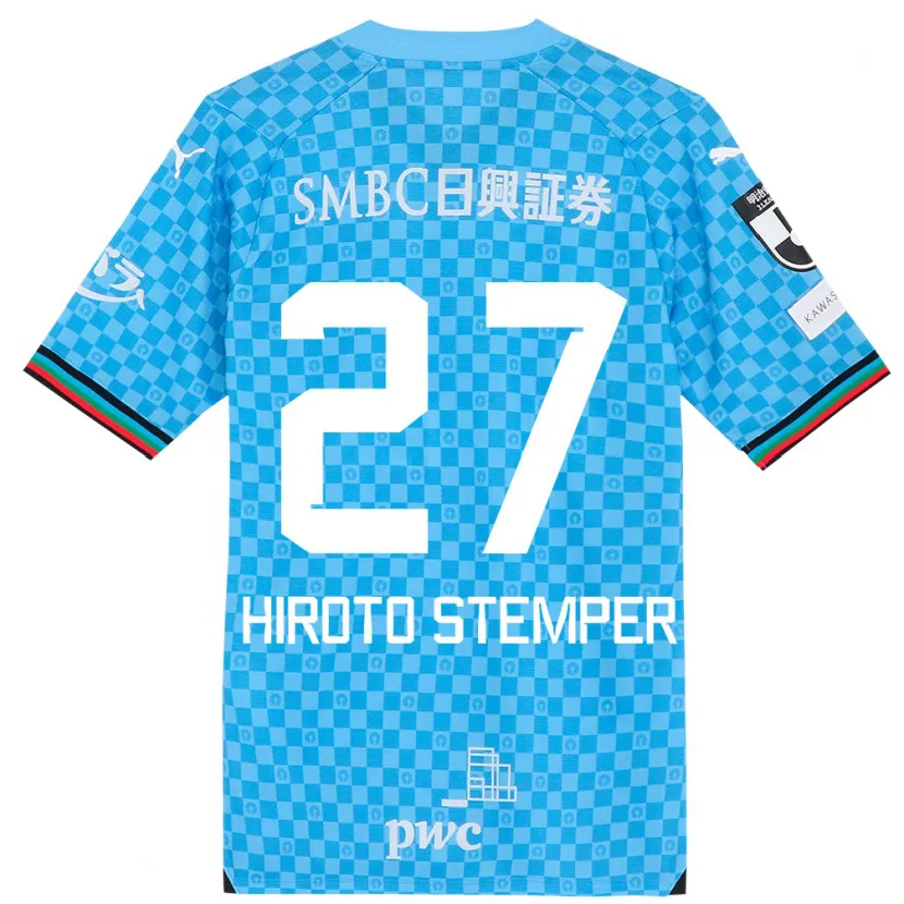 Danxen Kinder Luka Hiroto Stemper #27 Azurblau Heimtrikot Trikot 2024/25 T-Shirt