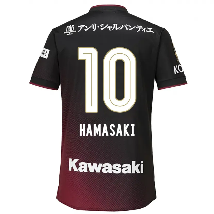 Danxen Kinder Kento Hamasaki #10 Schwarz Rot Heimtrikot Trikot 2024/25 T-Shirt