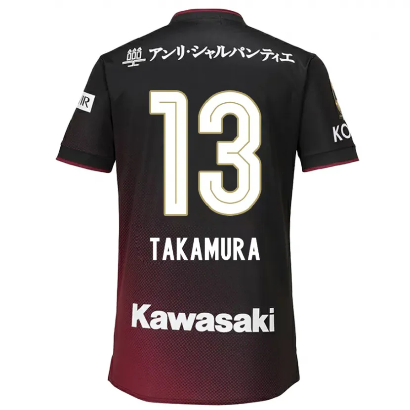 Danxen Kinder Tokiya Takamura #13 Schwarz Rot Heimtrikot Trikot 2024/25 T-Shirt