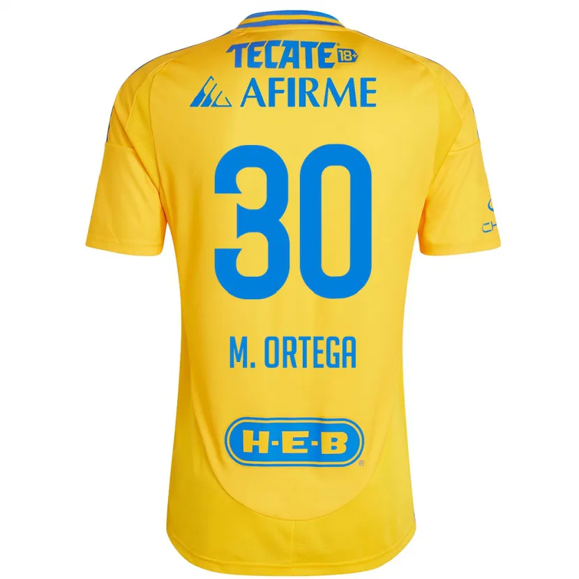 Danxen Kinder Miguel Ortega #30 Goldgelb Heimtrikot Trikot 2024/25 T-Shirt