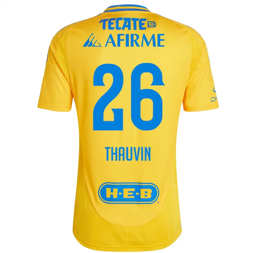 Danxen Kinder Florian Thauvin #26 Goldgelb Heimtrikot Trikot 2024/25 T-Shirt