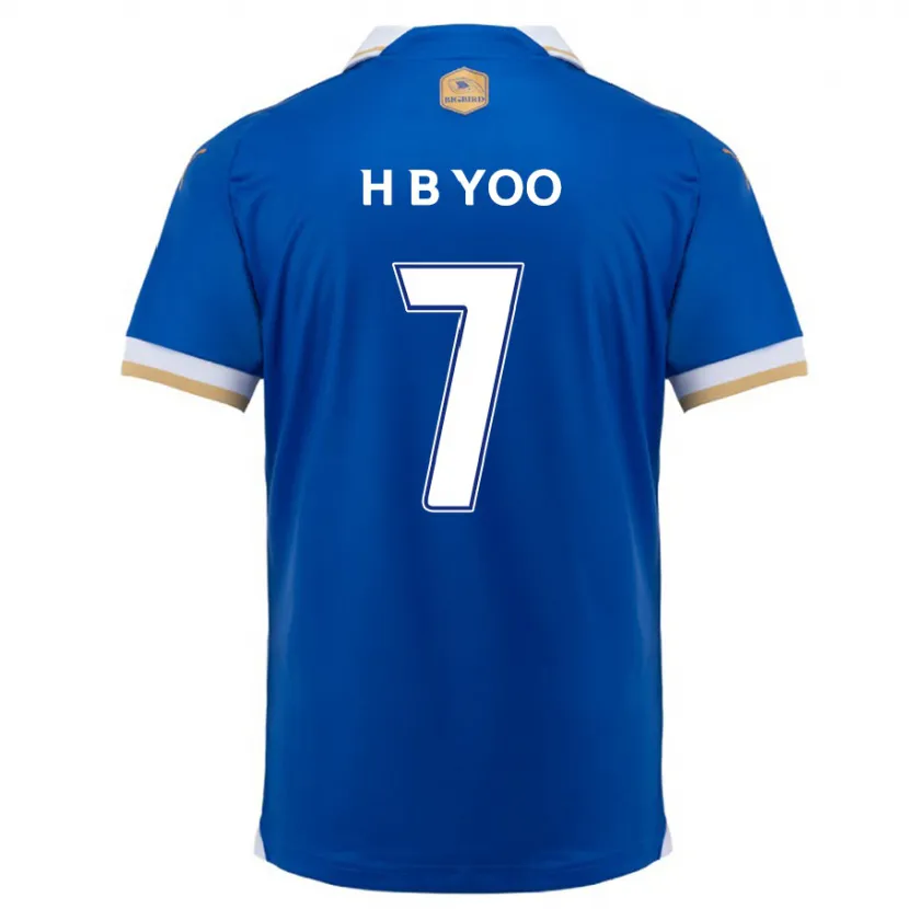 Danxen Kinder Byung-Heon Yoo #7 Blau Weiss Heimtrikot Trikot 2024/25 T-Shirt