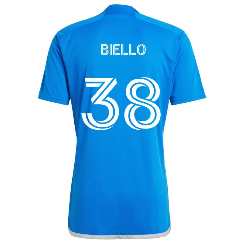 Danxen Kinder Alessandro Biello #38 Blau Weiss Heimtrikot Trikot 2024/25 T-Shirt