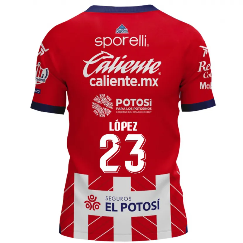 Danxen Kinder César López #23 Rot-Weiss Heimtrikot Trikot 2024/25 T-Shirt