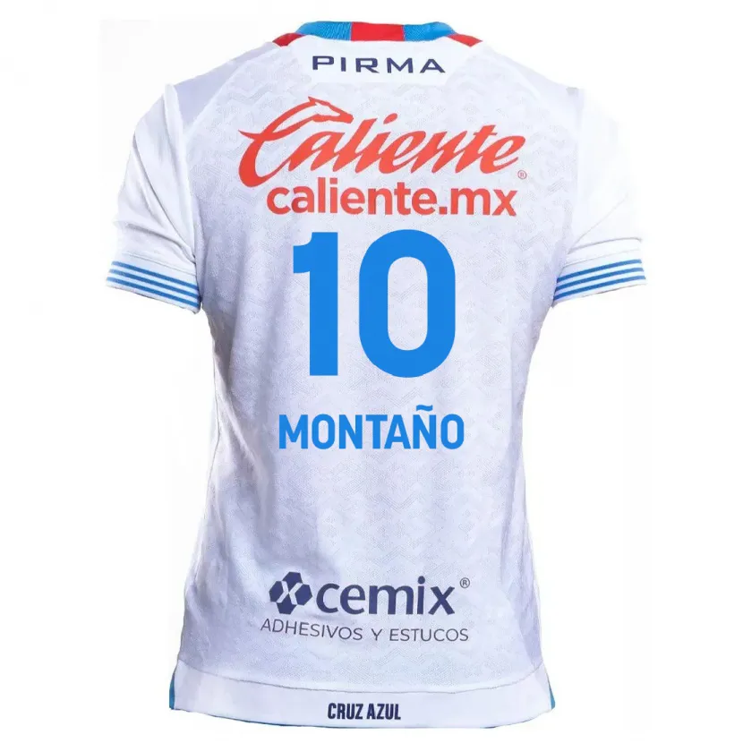 Danxen Kinder Andrés Montaño #10 Weiß Blau Auswärtstrikot Trikot 2024/25 T-Shirt