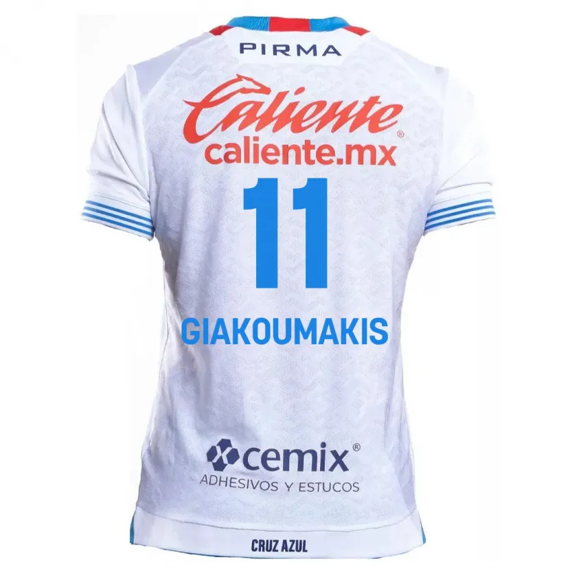 Danxen Kinder Georgios Giakoumakis #11 Weiß Blau Auswärtstrikot Trikot 2024/25 T-Shirt