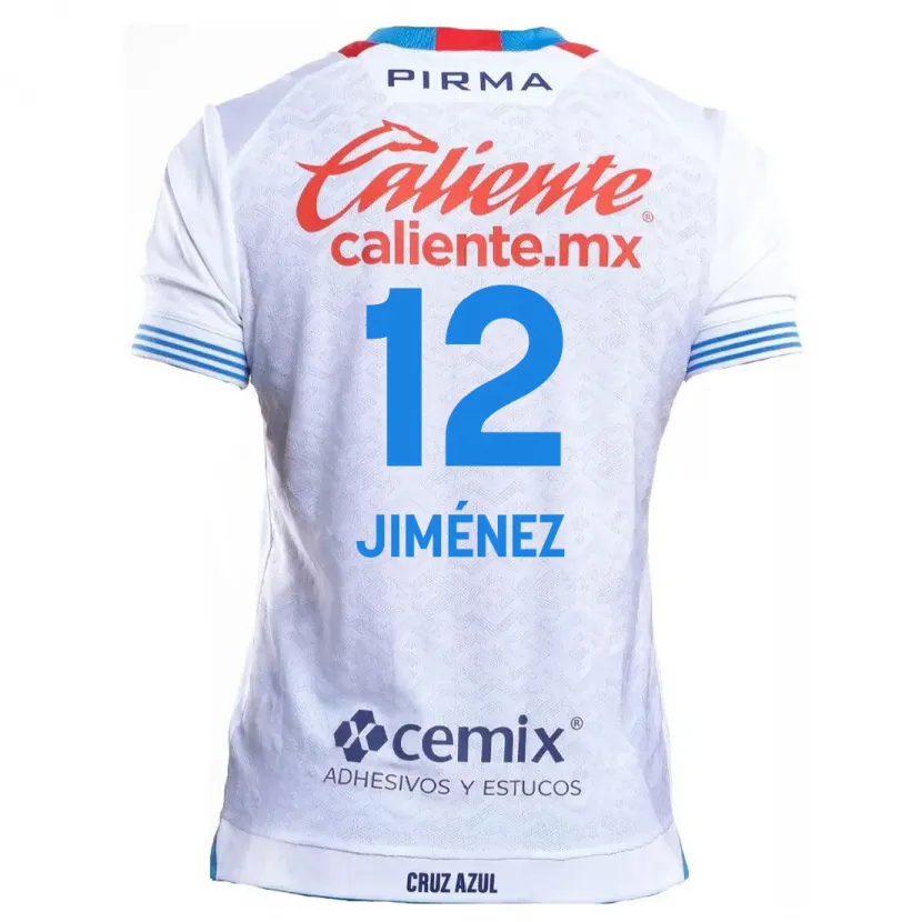 Danxen Kinder Luis Jiménez #12 Weiß Blau Auswärtstrikot Trikot 2024/25 T-Shirt