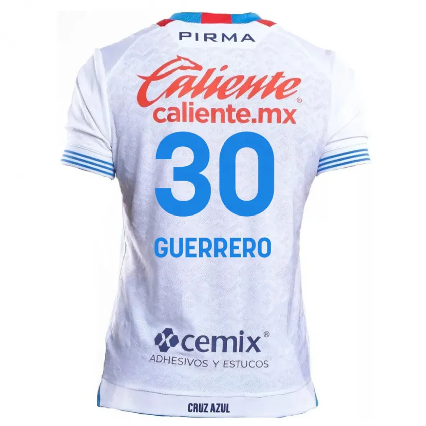 Danxen Kinder Rafael Guerrero #30 Weiß Blau Auswärtstrikot Trikot 2024/25 T-Shirt