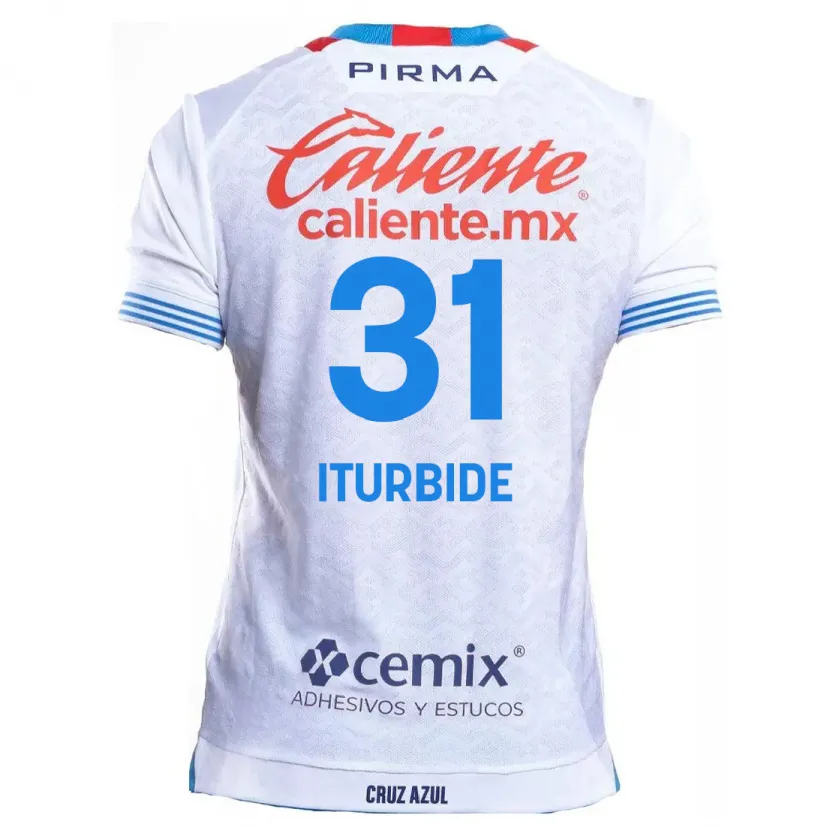 Danxen Kinder Luis Iturbide #31 Weiß Blau Auswärtstrikot Trikot 2024/25 T-Shirt