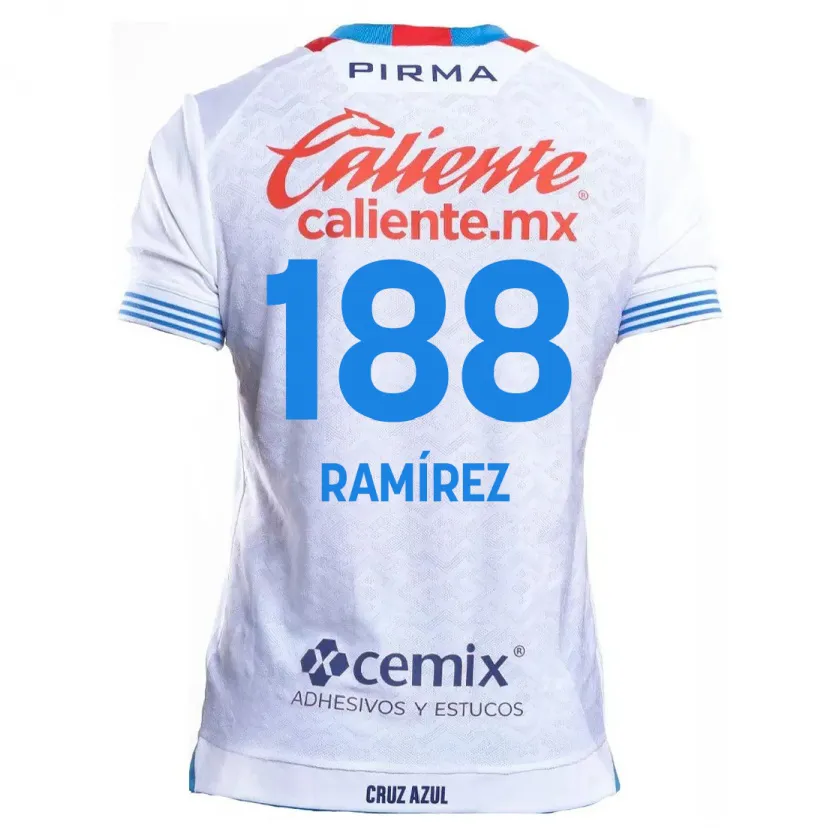 Danxen Kinder Diego Ramírez #188 Weiß Blau Auswärtstrikot Trikot 2024/25 T-Shirt