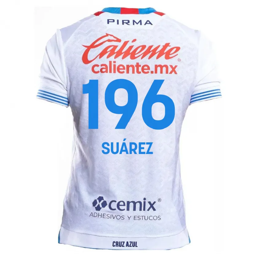 Danxen Kinder Javier Suárez #196 Weiß Blau Auswärtstrikot Trikot 2024/25 T-Shirt