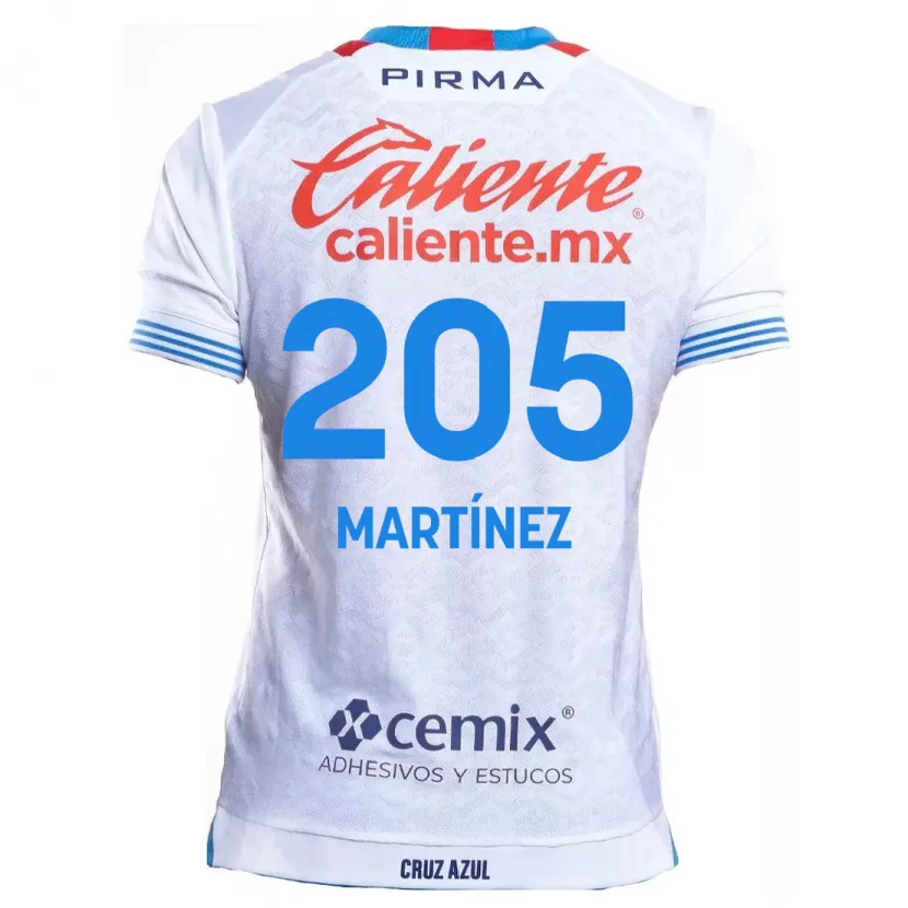 Danxen Kinder César Martínez #205 Weiß Blau Auswärtstrikot Trikot 2024/25 T-Shirt