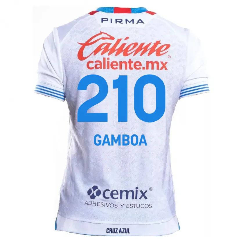 Danxen Kinder Bryan Gamboa #210 Weiß Blau Auswärtstrikot Trikot 2024/25 T-Shirt