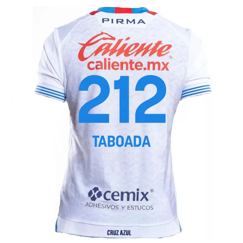 Danxen Kinder Víctor Taboada #212 Weiß Blau Auswärtstrikot Trikot 2024/25 T-Shirt