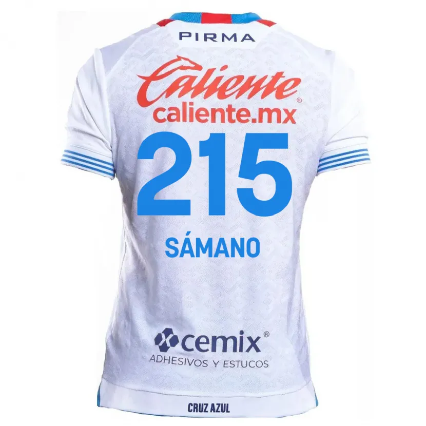 Danxen Kinder Fernando Sámano #215 Weiß Blau Auswärtstrikot Trikot 2024/25 T-Shirt