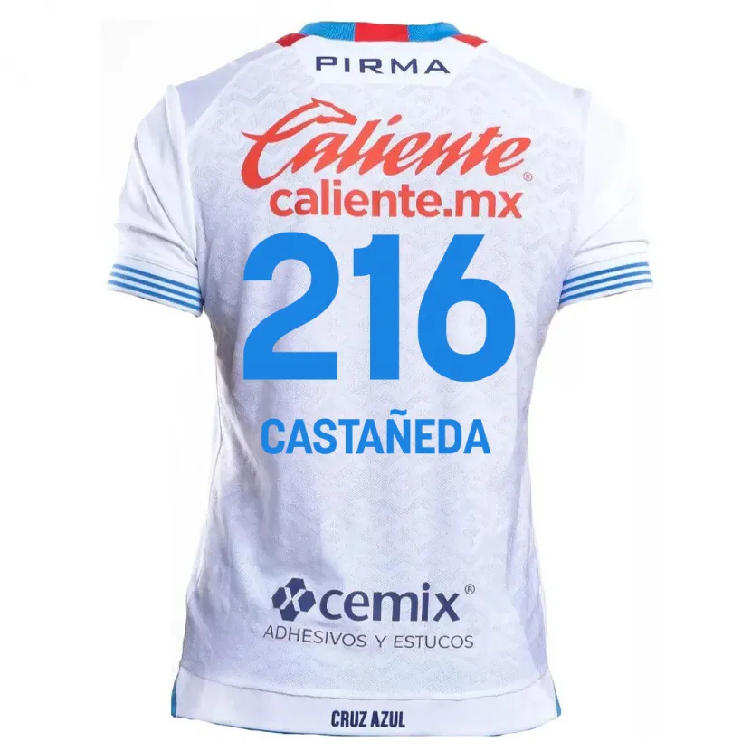 Danxen Kinder Ian Castañeda #216 Weiß Blau Auswärtstrikot Trikot 2024/25 T-Shirt