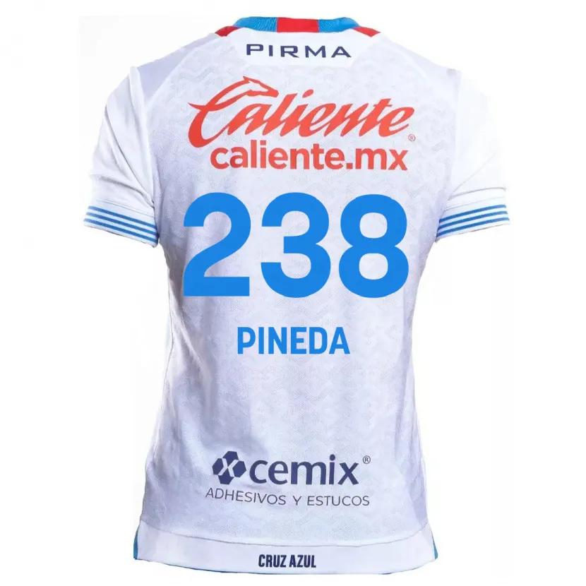 Danxen Kinder Zadiel Pineda #238 Weiß Blau Auswärtstrikot Trikot 2024/25 T-Shirt