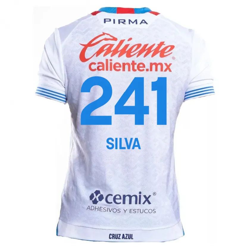 Danxen Kinder Iván Silva #241 Weiß Blau Auswärtstrikot Trikot 2024/25 T-Shirt