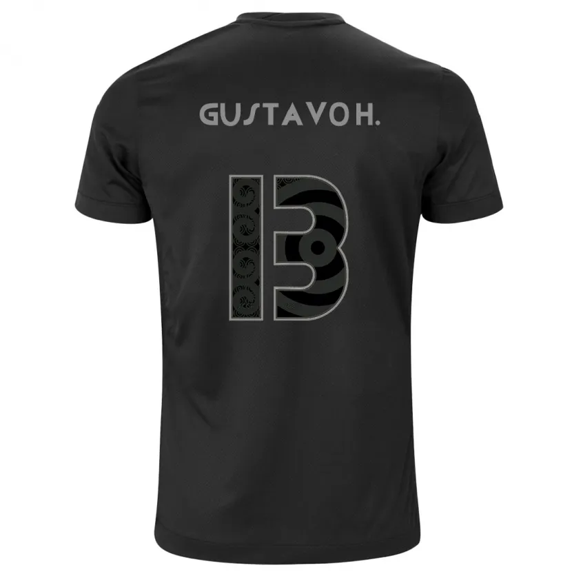 Danxen Kinder Gustavo Henrique #13 Schwarz Auswärtstrikot Trikot 2024/25 T-Shirt