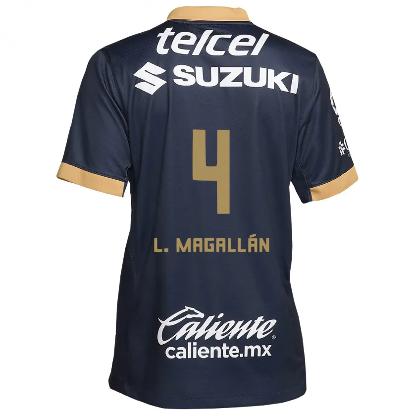 Danxen Kinder Lisandro Magallán #4 Obsidian Gold Weiß Auswärtstrikot Trikot 2024/25 T-Shirt