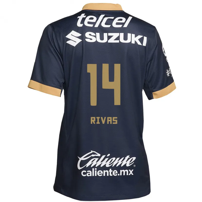 Danxen Kinder Jesús Rivas #14 Obsidian Gold Weiß Auswärtstrikot Trikot 2024/25 T-Shirt