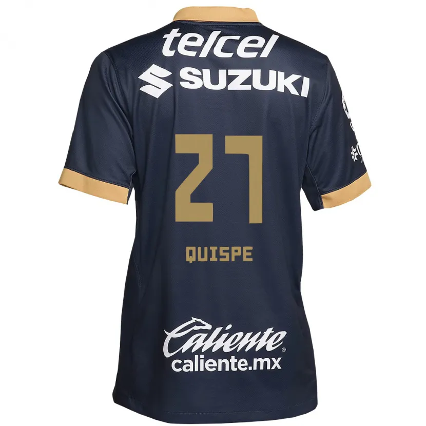 Danxen Kinder Piero Quispe #27 Obsidian Gold Weiß Auswärtstrikot Trikot 2024/25 T-Shirt