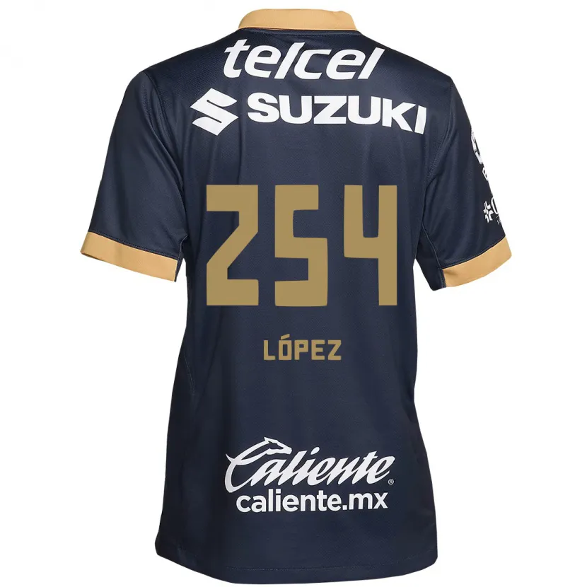 Danxen Kinder Santiago López #254 Obsidian Gold Weiß Auswärtstrikot Trikot 2024/25 T-Shirt