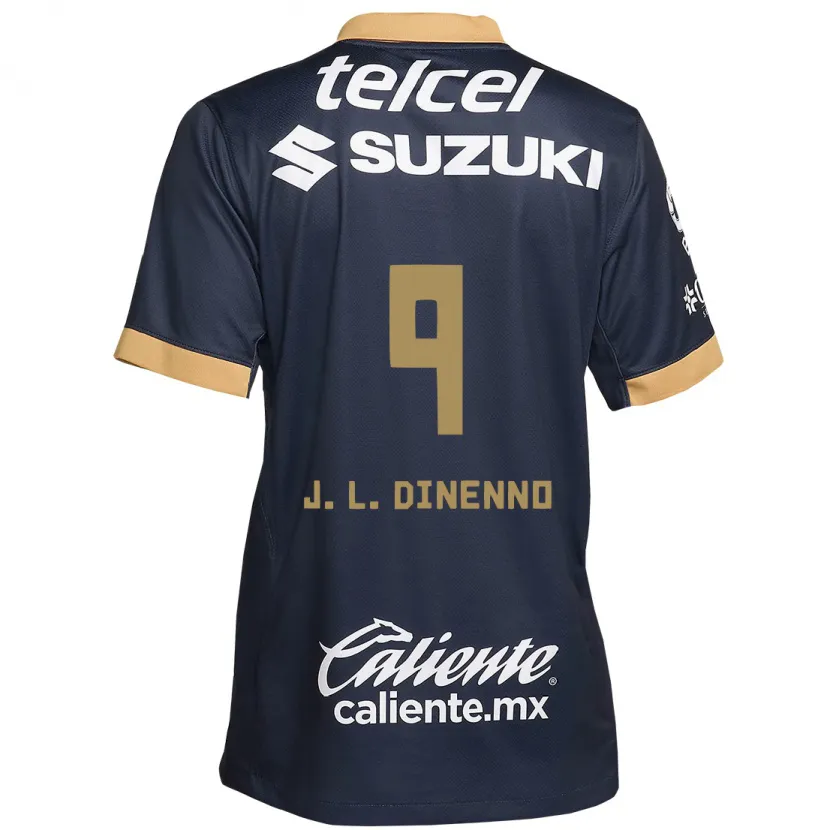 Danxen Kinder Juan Dinenno #9 Obsidian Gold Weiß Auswärtstrikot Trikot 2024/25 T-Shirt