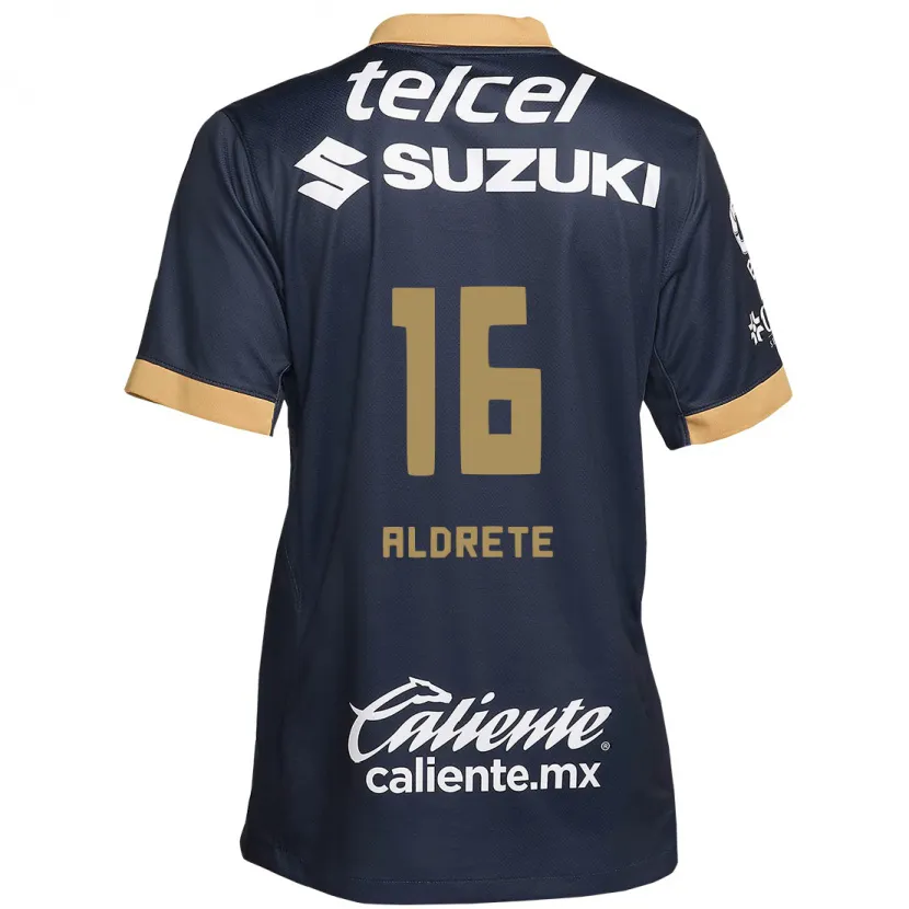 Danxen Kinder Adrián Aldrete #16 Obsidian Gold Weiß Auswärtstrikot Trikot 2024/25 T-Shirt