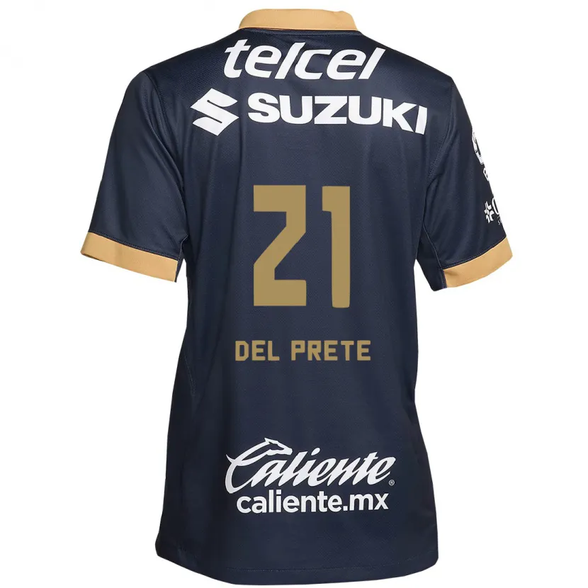 Danxen Kinder Gustavo Del Prete #21 Obsidian Gold Weiß Auswärtstrikot Trikot 2024/25 T-Shirt