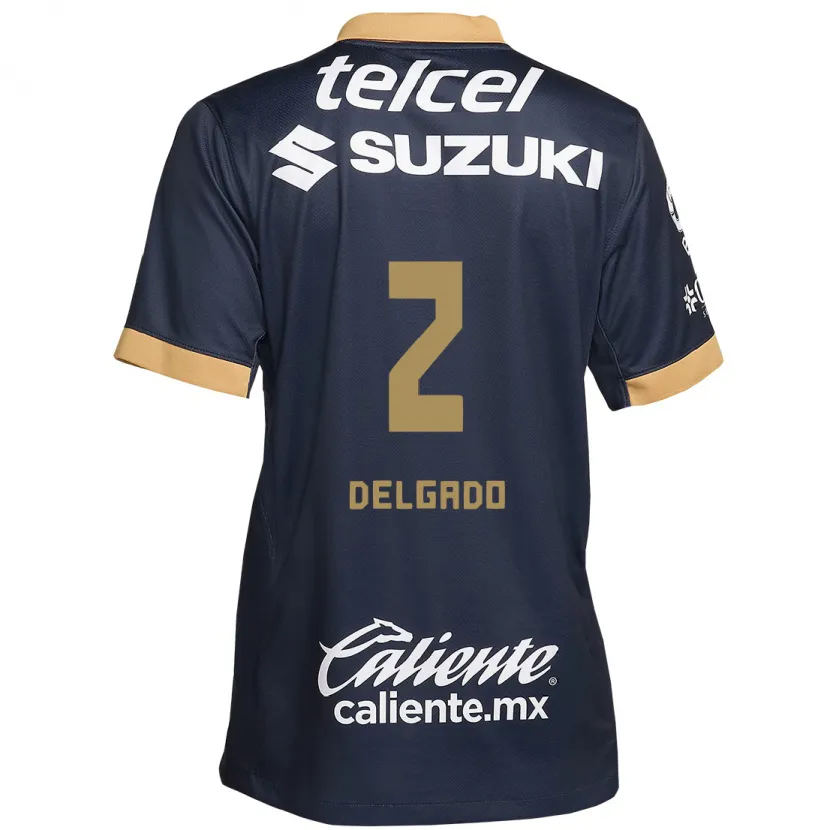 Danxen Kinder Dirce Delgado #2 Obsidian Gold Weiß Auswärtstrikot Trikot 2024/25 T-Shirt