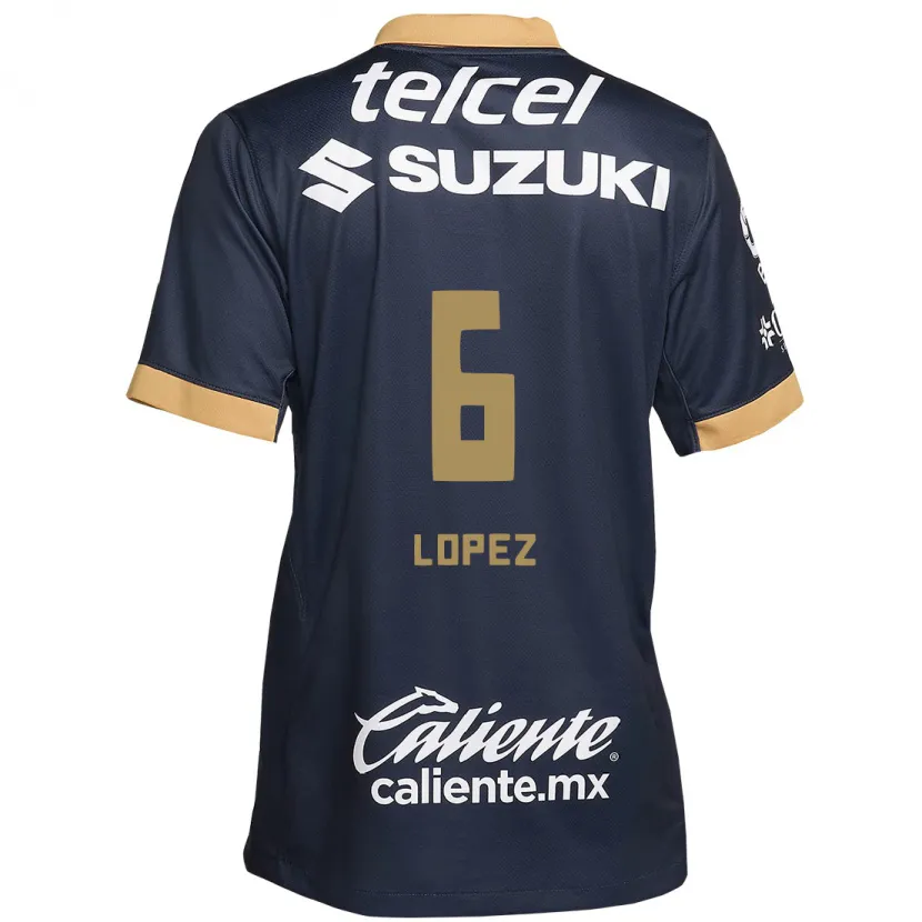 Danxen Kinder Nathalia Lopez #6 Obsidian Gold Weiß Auswärtstrikot Trikot 2024/25 T-Shirt