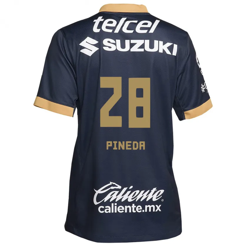 Danxen Kinder Grecia Pineda #28 Obsidian Gold Weiß Auswärtstrikot Trikot 2024/25 T-Shirt