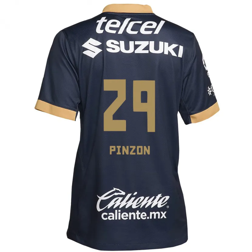 Danxen Kinder Liceth Pinzon #29 Obsidian Gold Weiß Auswärtstrikot Trikot 2024/25 T-Shirt